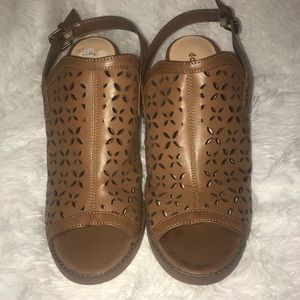 Camel Wedge Sandals